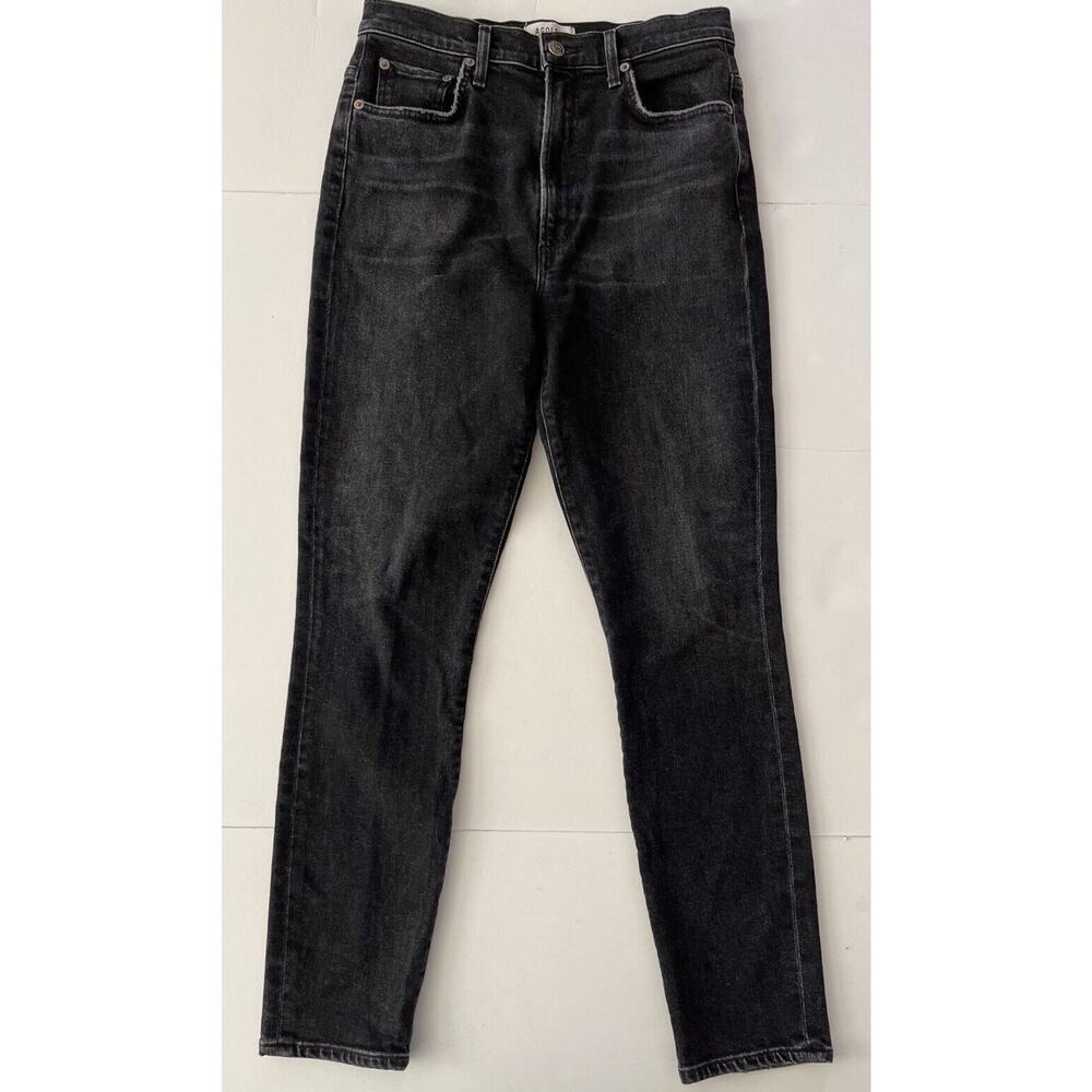 AGOLDE Jeans Women’s 28x28 Black Pinch Waist Skinny Stretch High Rise Zip Fly